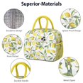 thumbnail image 4 of Lunch Bag Lunch Box for Women Reusable Insulated Lunch Cooler Bags,Large Capacity for Work Travel Picnic,Water-Resistant Lemon Lunch Tote Bag Gifts for Woman Mom Yellow, 4 of 6