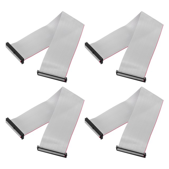 Uxcell 4 Pcs Flat Ribbon Cable, 2mm Pitch 50mm Width 30cm Long 50 Pin FC to FC Flat Ribbon Connector for PC, LED Displays