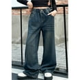thumbnail image 2 of KVPLBQFD Barrel Jeans Baggy Black Jeans Empire Pants Pantalones Para Niños Clothes for Toddler Girls 5/6 Girls Clothes Girl Clothes 2t, Blue 11-12 Years, 2 of 9