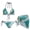 Cyan Marble, variant on Chririnla 3 Piece American Flag Print Halter Bikini Set for Women Patriotic Strappy Triangle Swimsuit Set with Sarong Cover-Up Dress Rainbow Style Beachwear for 4th of July