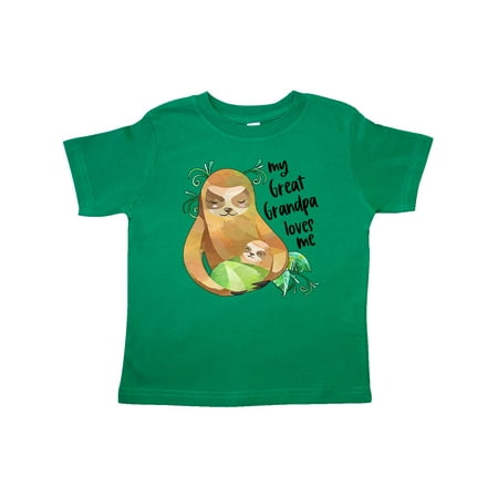 

Inktastic My Great Grandpa Loves Me Cute Sloth and Baby Gift Toddler Boy or Toddler Girl T-Shirt