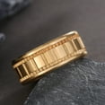 thumbnail image 3 of GY Jewelry Gear Design Yellow Gold Plated Titanium Steel Mens Ring Men Wedding Band Man Ring, 3 of 7