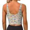 thumbnail image 4 of Uemuo Famous Places Pattern Women's Sports Bra - High Impact Support, Breathable, and Comfortable Athletic Bra for Running, Yoga, and Workouts, 4 of 9