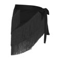 thumbnail image 5 of Haitryli Womens Belly Dance Hip Scarf Tiered Tassel Waist Chain Lace Up Skirt For Salsa Tango Black One Size, 5 of 6