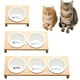 thumbnail image 5 of 1 juego de cuencos para comida de gato con soporte, elegantes platos de cerámica para mascotas, para gatos y perros, fáciles de usar en interiores., 5 of 6
