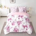thumbnail image 2 of Homewish Female Men Pink Flowers Twin Bedding Sets 7-Piece,Kawaii Bow Bedding Comforter Set Microfiber,Dreamy Princess Breathable Sheet Sets,Luxury Bedroom Decor,Reversible, 2 of 8