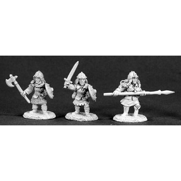 Reaper Miniatures Female Dwarves (3 Pcs) #03306 Dark Heaven Unpainted Metal