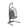 thumbnail image 2 of Kadyn Porch Swing Outdoor, 4 Person Wicker Hanging Bench, Lounger, Hanging Wicker Egg Chair with Stand -Gray, 2 of 8