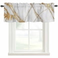 thumbnail image 4 of Kitchen Valances for Window, Abstract Gold Stripes Marble Texture Light Filtering Rod Pocket Valance Curtain, Modern Stone Crack Short Curtains Window Topper for Bedroom Bathroom Living Room 42x12in, 4 of 9