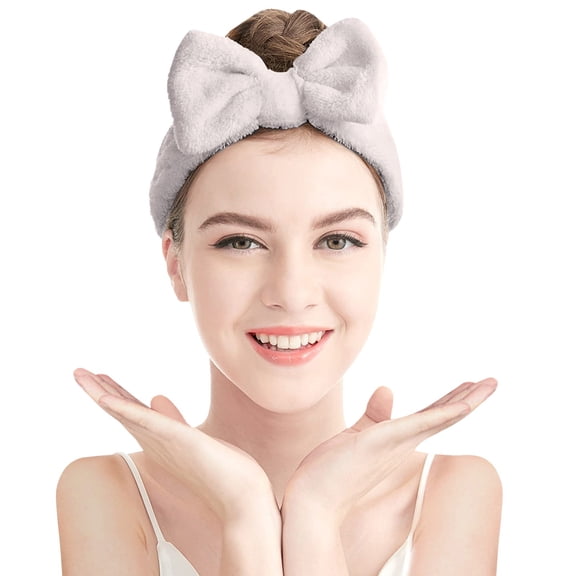 Dyfzdhu Headwear For Women Fashion Hydrotherapy Headband 1 Piece Bow Hairband Facial Makeup Headband Soft Coral Velvet Headband For Shower Face Wash