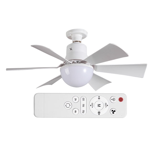 Luz de ventilador de techo con temporizador remoto, ventilador de techo de 6 aspas para oficina en casa