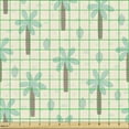 thumbnail image 2 of Ambesonne Palm Tree Fabric by the Yard Upholstery, Cartoon Forest Cactus, 2 Yards, Cream Cocoa Mint Green, 2 of 5