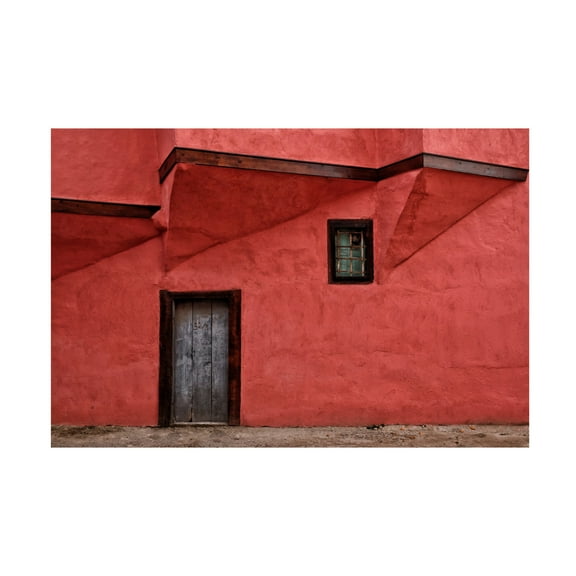 Canvas Wall Art - Ali Ayer 'Red Façade' Wall Art for Living Room, Bedroom, or Office Décor by Trademark Fine Art - 47 x 30 Inches