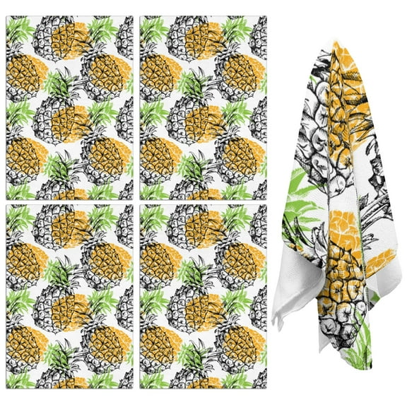 Pineapple Kitchen Towels Set of 2,Ultra Absorbent & Fast Drying Farmhouse Dish Towels 18x26 Inch,Decorative Hand Towels for Kitchen,Bathroom,Cooking,Baking,Housewarming Gift.