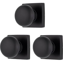 Brinks Contemporary Interior Passage Doorknob, Matte Black, 3 pack