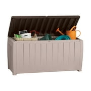 Keter Novel 90 Gallon Durable Resin Outdoor Deck Box Storage Organization, Brown