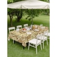 thumbnail image 4 of Outdoor Tablecloths with Umbrella Hole & Zipper, Beige Brown Green Tablecloth Rectangle 60x84 Inch, Retro Botanical Abstract Art Waterproof Table Cloth, Patio/Pool/Picnic Table Covers, 4 of 8