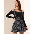 thumbnail image 3 of INSPIRE CHIC Falda De Tela Escocesa Gótica Para Mujer Faldas De Tirantes Desmontables De Cintura Alta Negro XS, 3 of 6