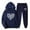Blue, variant on Sweat Suit Women Plus Size,Womens Hoodie Tracksuits 2 Piece Outfits Cute Heart Print Long Sleeve Pullover Top Casual Jogger Sweatpants Lounge Set with Pockets,Dark Blue,XL