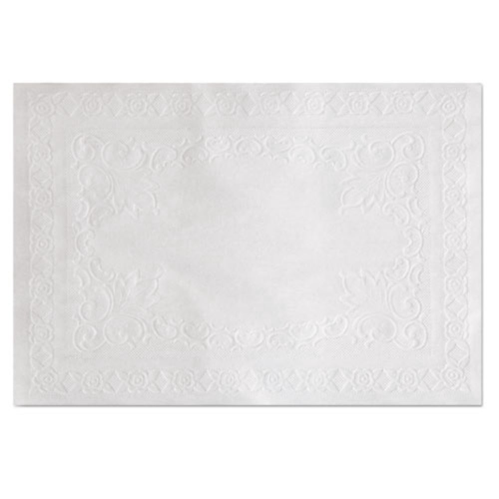 Classic Embossed Straight Edge Placemats 10 x 14, White, 1,000/Carton