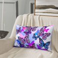 thumbnail image 4 of Plush Throw Pillow Covers, Flying Butterflies Pillow Cases with Invisible Zipper, Breathable Microfiber Pillow Cases Standard Size for Sleeping Bedroom Sofa Living Room 16x24, 4 of 5
