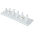 thumbnail image 2 of Plymor White Faux Leather Ring Finger Display, Eleven on Rectangular Base, 11.125" W x 3.375" D x 2.125" H, 2 of 2