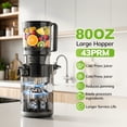 thumbnail image 6 of Cold Press Juicer, 5.4" Large Feed Chute Slow Masticating Juicer, High Juice Yield, Ultra Quiet, Easy Clean, BPA Free, Ideal Self-Feeding Juicer for Whole Fruits & Vegetables, Gray, 6 of 9