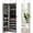 Grey, variant on Moccha Wall Door Armoire, Full Screen Cabinet for Bedroom, Lockable Cabinet, Organizer Storage with 2 LED Lights and 2 Drawers, Brown
