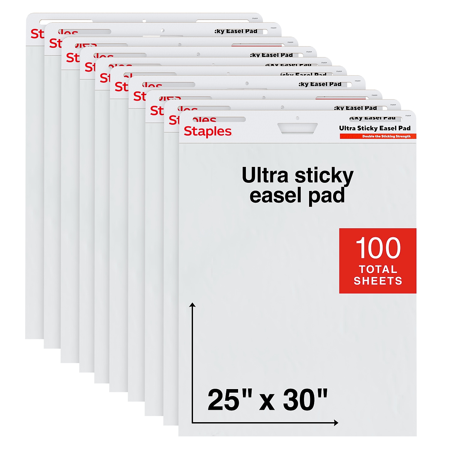 Staples Ultra Sticky Easel Pad 25" x 30" 10 Sheets/Pad 10 Pads/Carton (ST62839)