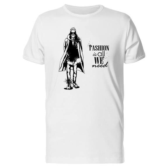 Guy With Coat Fashion Sketch T-Shirt Men -Image by Shutterstock, Male Medium