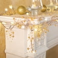 thumbnail image 2 of Collections Etc Indoor Christmas Decorations, Festive Lighted Berry Beaded Garland Gold- 120"L, 2 of 9