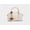 Off-White, variant on Soft Faux Leather Mini Boston Handbag, Horse Charm Crossbody Shoulder Purse with Extra Strap for Women, Pink
