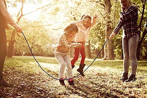 16 FT Long Jump Rope for Kids, Adjustable Double Dutch Skipping Rope with Wooden Handle, Multiplayer Team Jumping Rope for Outdoor Fun, School Sport, Party Game, Birthday Gift