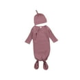thumbnail image 2 of One opening Newborn Baby Girls Boys Sleeping Bags Hats Solid Knit Long Sleeve Blanket Outfits, 2 of 6