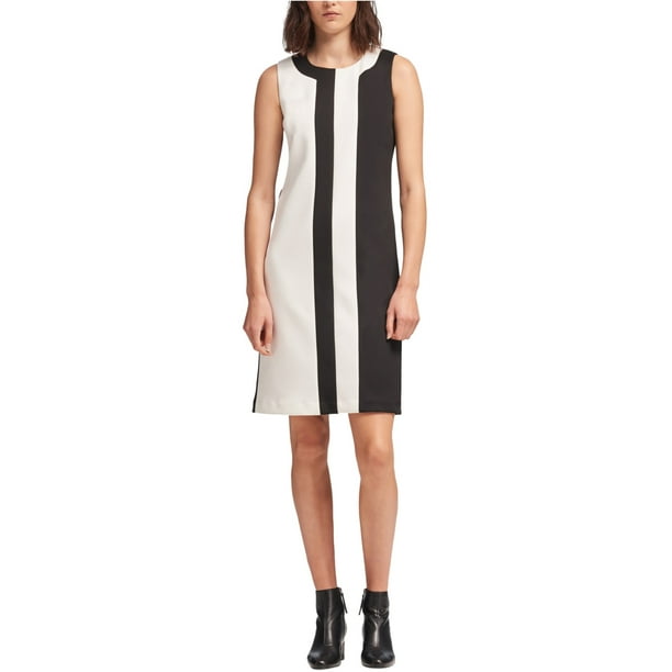 DKNY Womens Colorblocked Sheath Dress Black Small Walmart