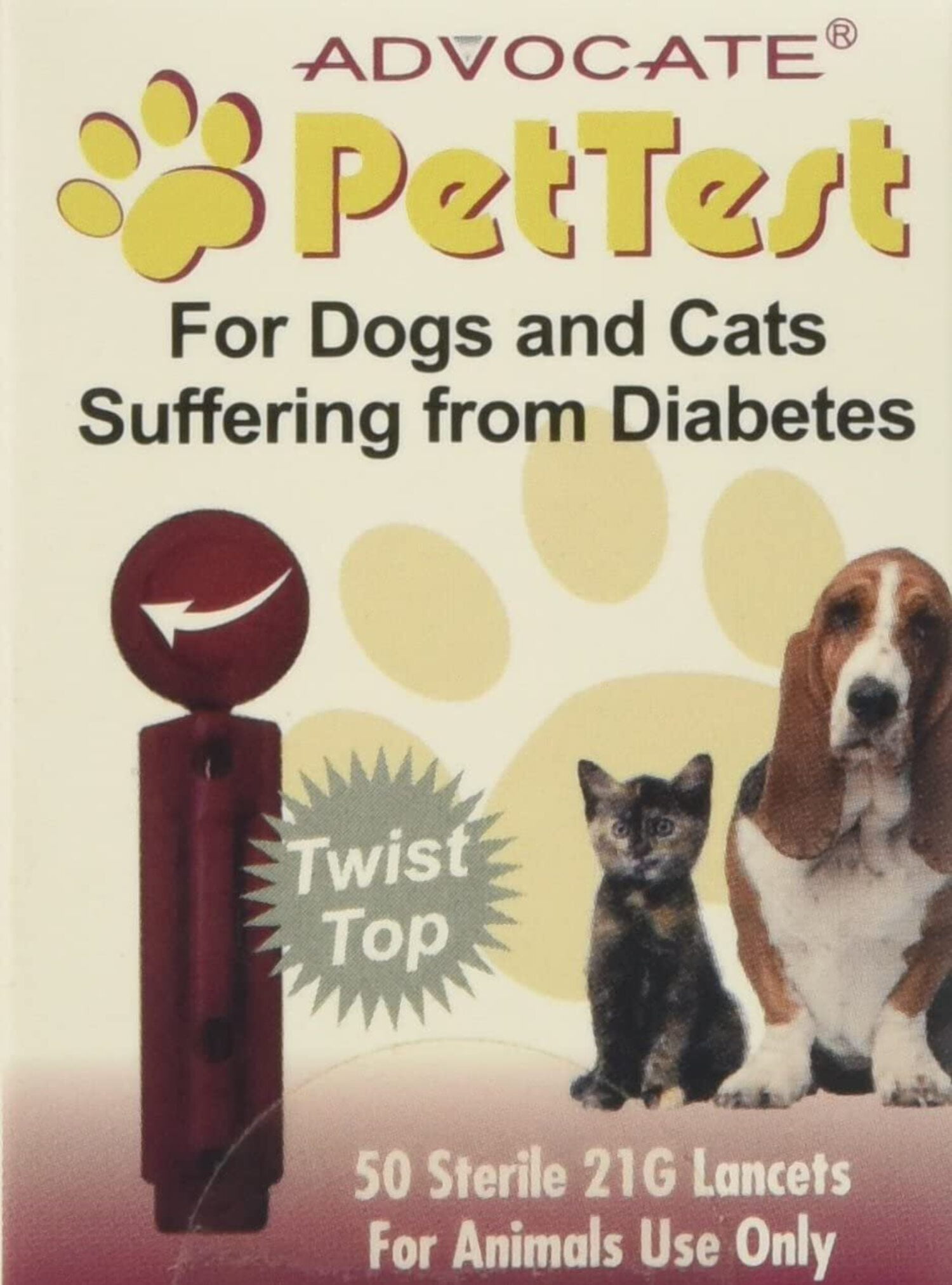 Advocate PetTest 21 Gauge Twist Top Lancets - 50 per Box