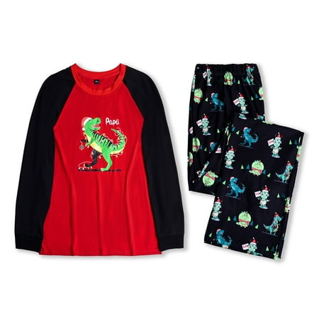 

Family Matching Pajamas Sets Christmas Sleepwear PJs Cute Dinosaur Printed Tops Bottom Pants Jammies Outfits