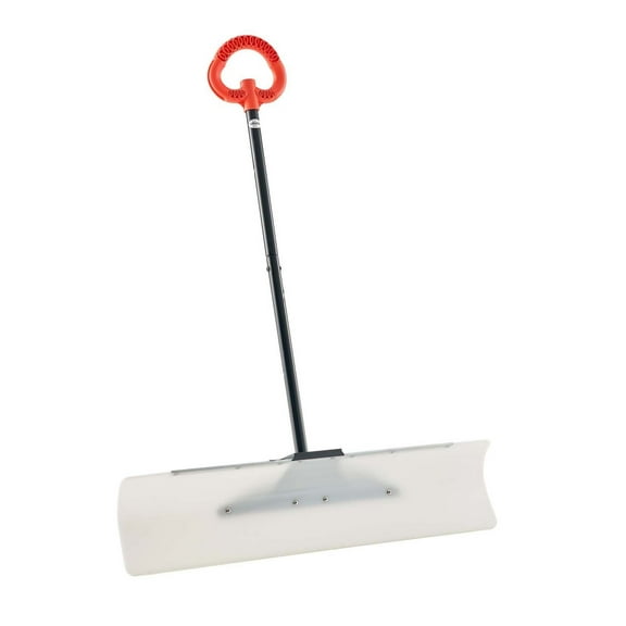 YYDSBNHH 36 Inch Heavy-Duty Snow Pusher Shovel with Metal Edge, Ergonomic Grip & Segmented Handle – Wide HDPE Blade for Efficient Driveway, Garden & Sidewalk Snow Removal