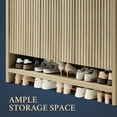 thumbnail image 4 of OAKHAM Fluted Shoe Cabinet with 3 Adjustable Shelves and 3 Doors, 6-Tier Shoe Storage Cabinet for Entryway Hallway, Sunwashed Ash Oak, 4 of 6
