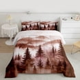 thumbnail image 2 of Homewish Natural Botanical Full Size Comforter Sets,Tropical Pine Tree Bedding Comforter Set,Brown White Bedding Sets For Adults,Microfiber Bedroom Decor Reversible,3pcs, 2 of 8