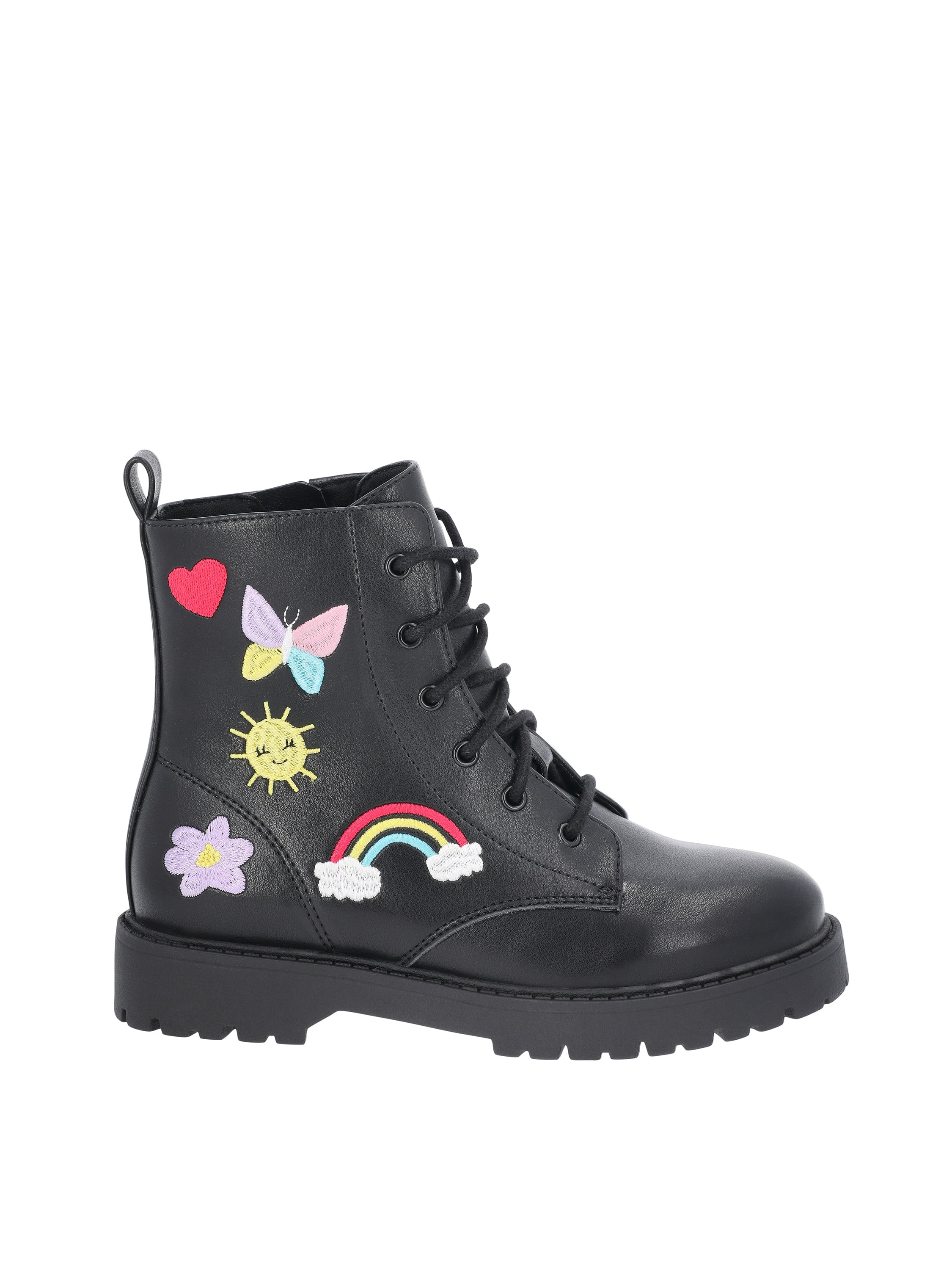 Wonder Nation Little & Big Girls Patch Combat Boots
