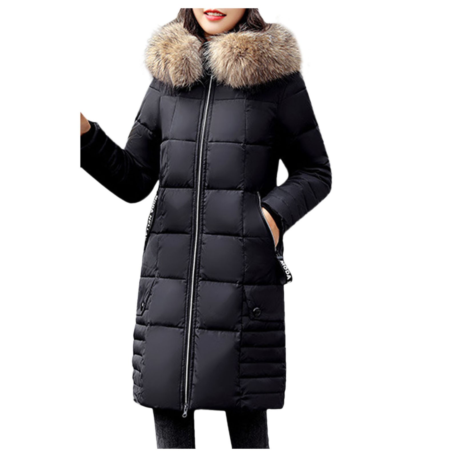 Tangnade Women's Warm Collar Cotton Coat Jacket Long-sleeved Cotton-padded Oie Overcoming, Size: L3