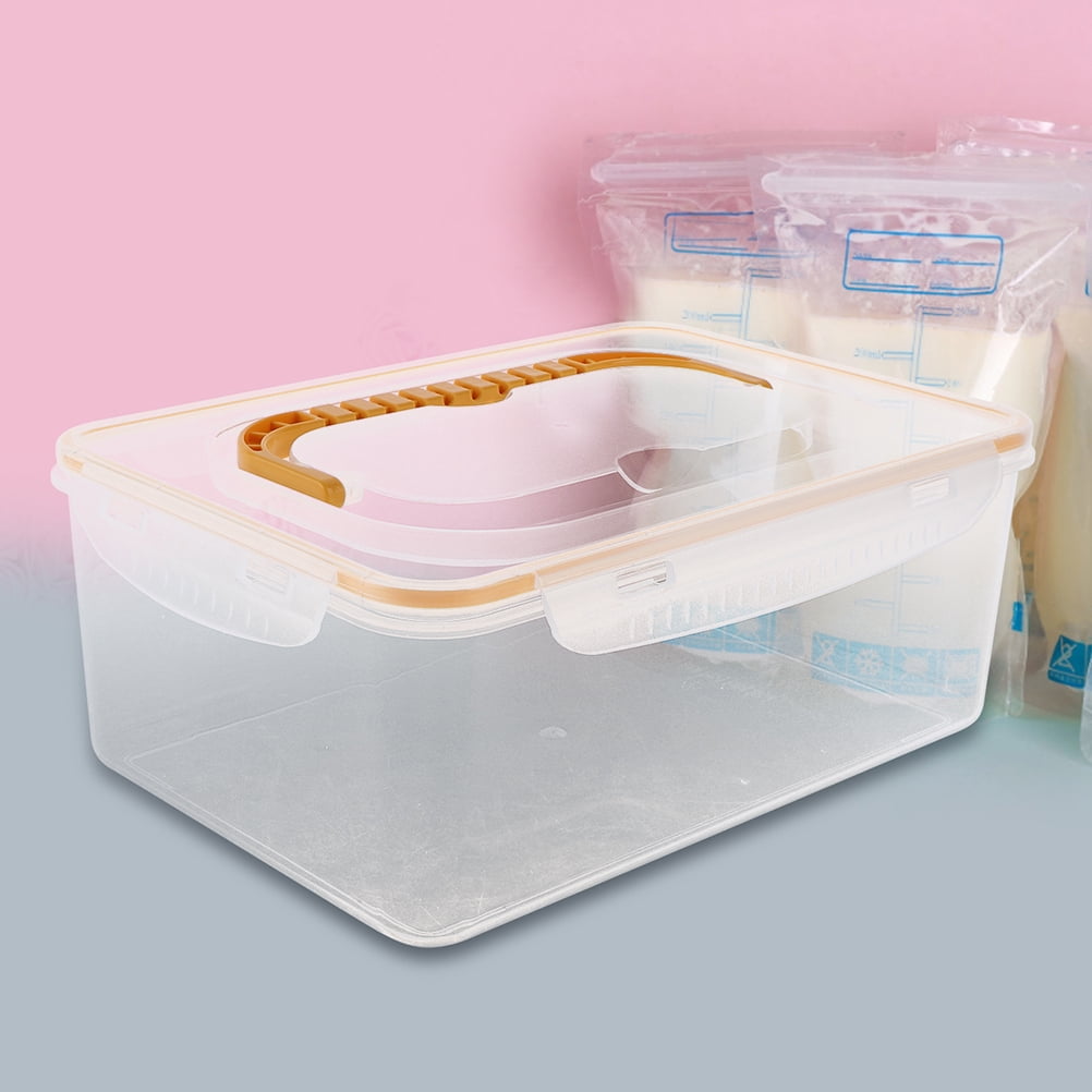 LOLIPPYY 2Pcs Space Efficient Clear Freezer Organizer Bins for Breastmilk Bags and Bottle Storage