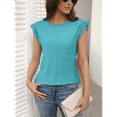 thumbnail image 3 of 1 Piece Women'S Mock Neck Lace Blouse XXL Turquoise Blue, 3 of 7