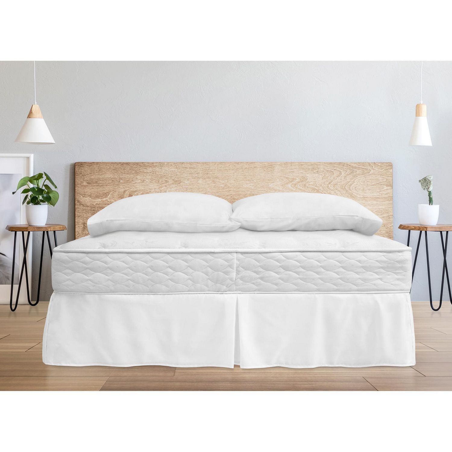 Safdie & Co. Bedskirt Woven Microfiber Q White