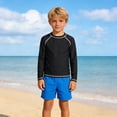 thumbnail image 5 of hengsof Boys' Long Sleeve Round Neck Sun Protection Clothing Summer Quick Dry Anti Uv Shirt Children's Fashion Solid Color Casual Tops, 5 of 7