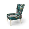thumbnail image 3 of Designart "Abstract Serenity in Turquoise and Pink I" Turquoise Geometric Shapes In Harmony Upholstered Accent Chair - Modern Arm Chair For Bedroom, 3 of 7