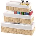 thumbnail image 1 of Juego de Canastas Organizadoras, 3 Piezas Canastas para Baño, Juego de Cestas de Almacenamiento, Cestas Tejida a Mano para Hogar, Baño y Entrada (Beige), 1 of 4