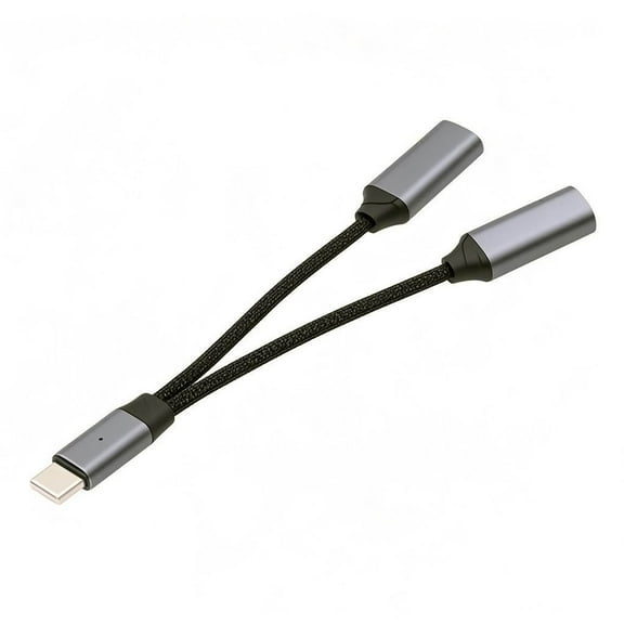 Xiwai USB-C Type-C Male to 8P Female Audio DAC AUX Music 16bit 48kHz & 100W PD Power Cable for Laptop Tablet Phone