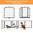 thumbnail image 7 of Emorefun Metal Fence Panels, 8 Panels Portable Dog Playpen with Gate for Indoor, Outdoor, RV Camping, 24"H, Black, 7 of 7